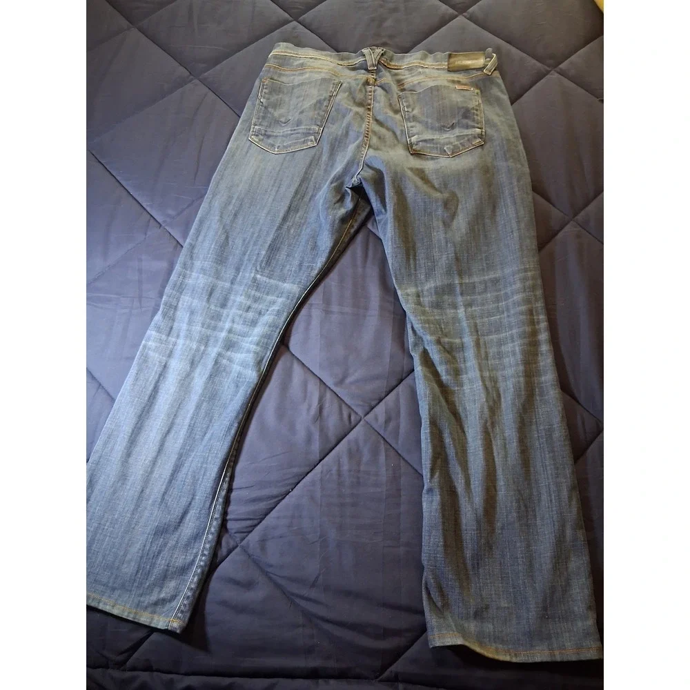 Hudson Mens Blue Straight Leg Denim Jeans Made in USA Size 38